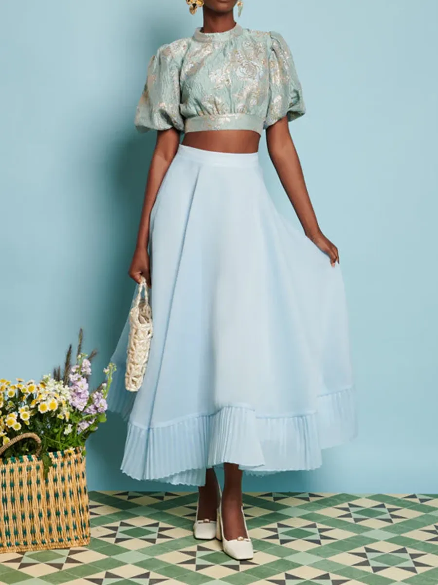 DREAM Fig Pleat Midi Skirt