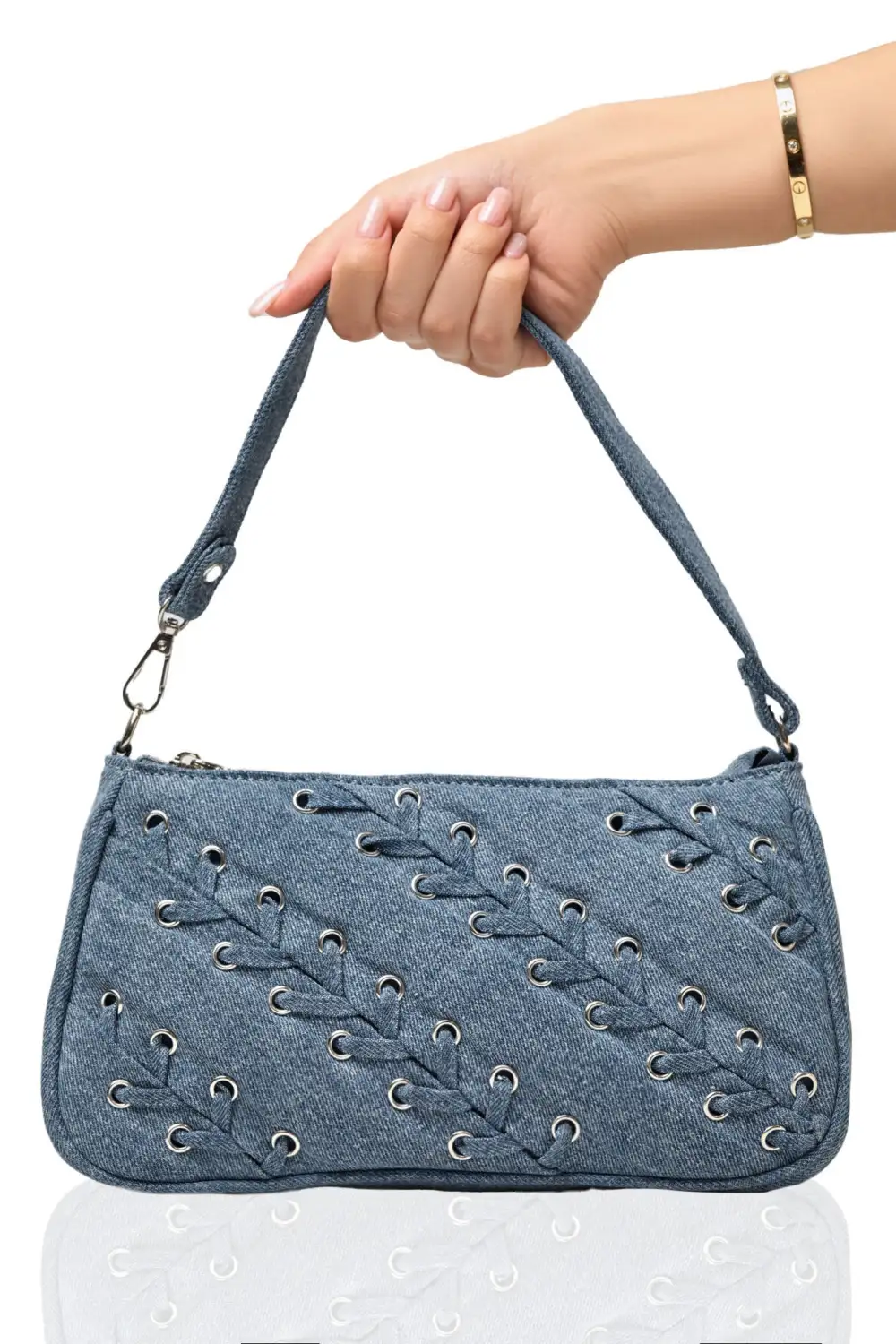 Tie It Up Denim Shoulder Bag