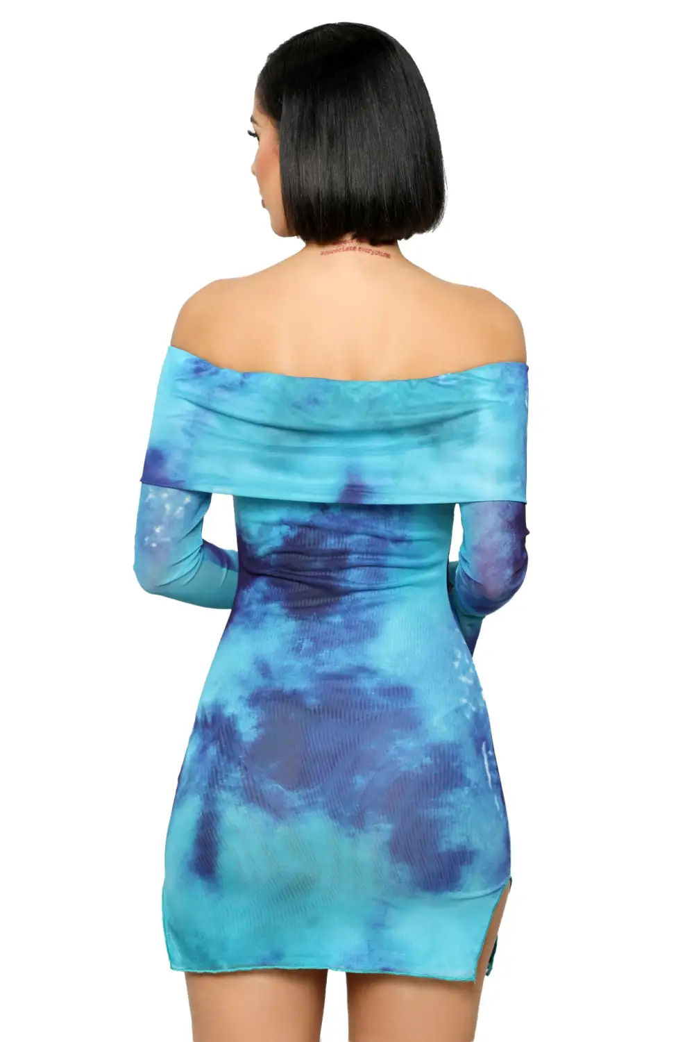 Paint The Town Mini Dress (Blue)- FINAL SALE