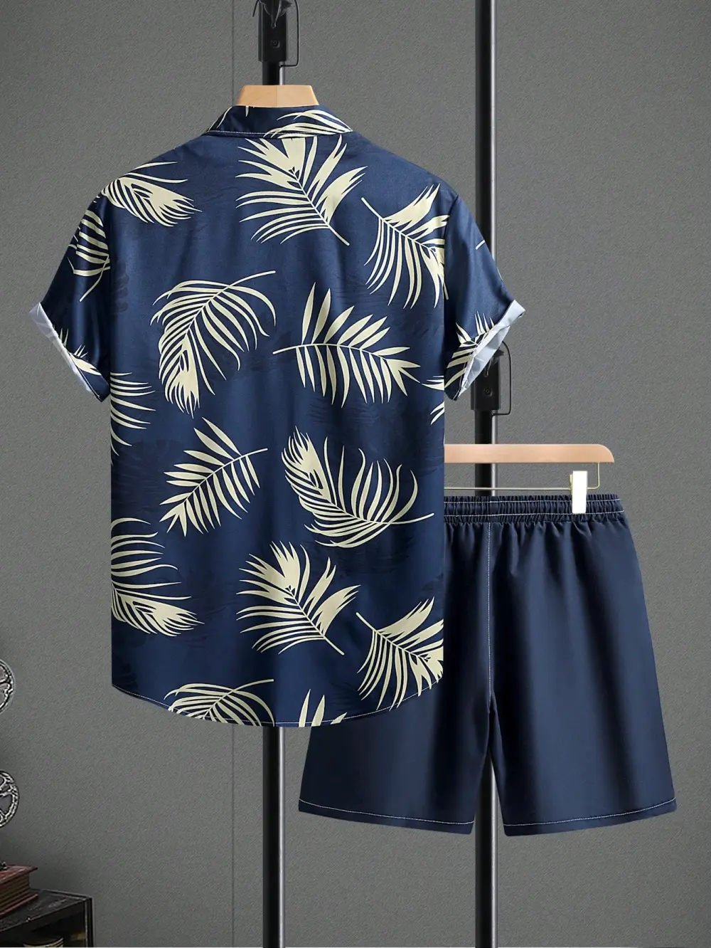 2pcs Men's Floral Print Shirt And  Pocket Shorts Set Men Summer Outfits
