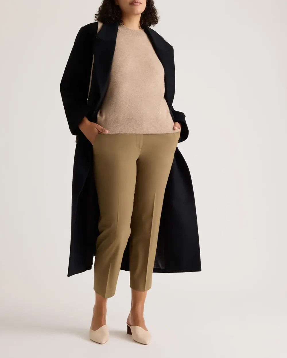 Italian Wool Slim Leg Ankle Pants