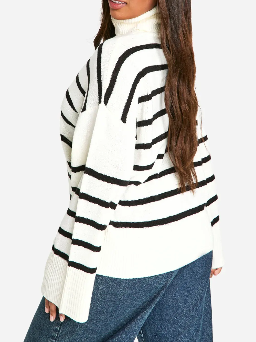 PLUS SOFT KNIT STRIPE SWEATER