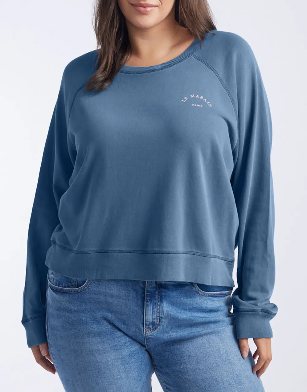 Le Marais Paris Sweat - Washed Slate/Sorbet