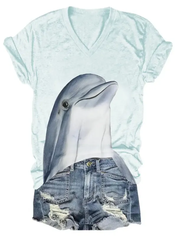 Baby Dolphin V Neck T-shirt