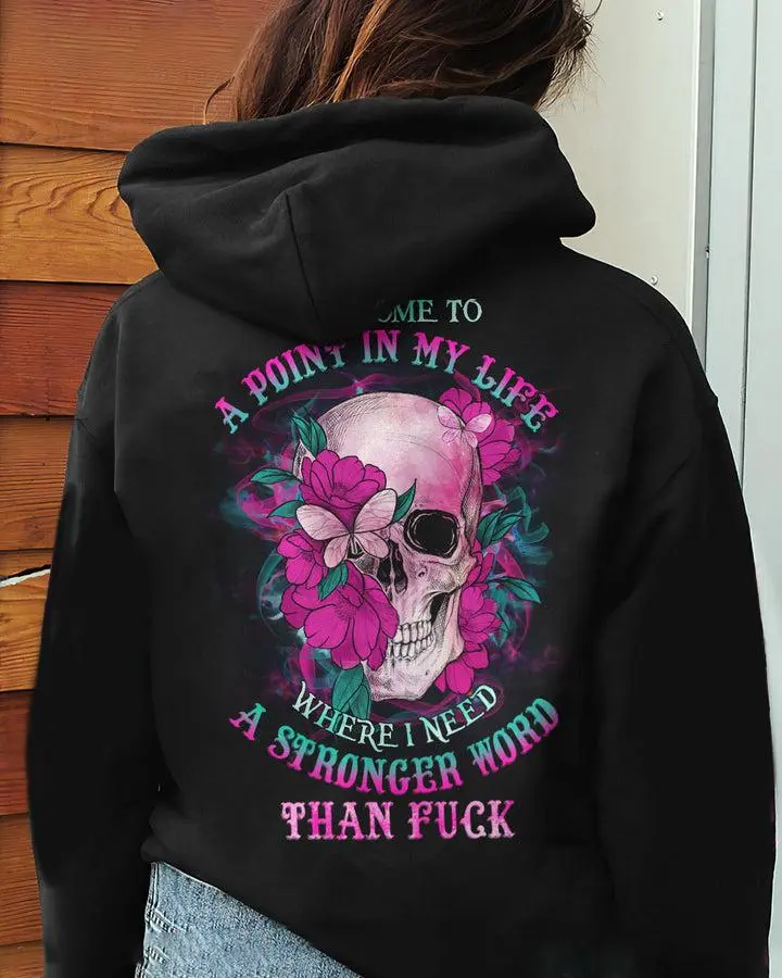 A Point In My Life Floral Skull Printed Women's Hoodie