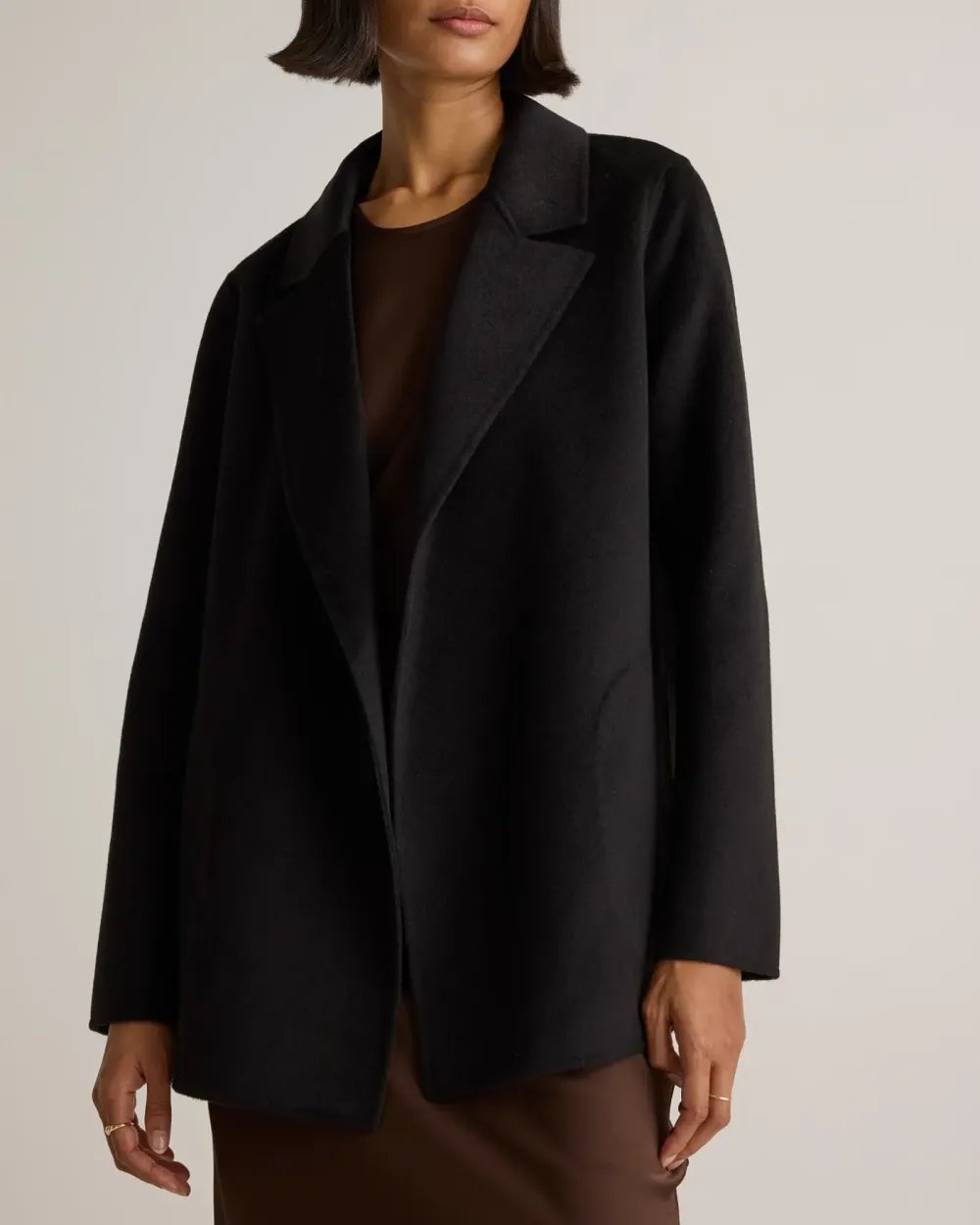 Mongolian Cashmere Double-Faced Open Blazer