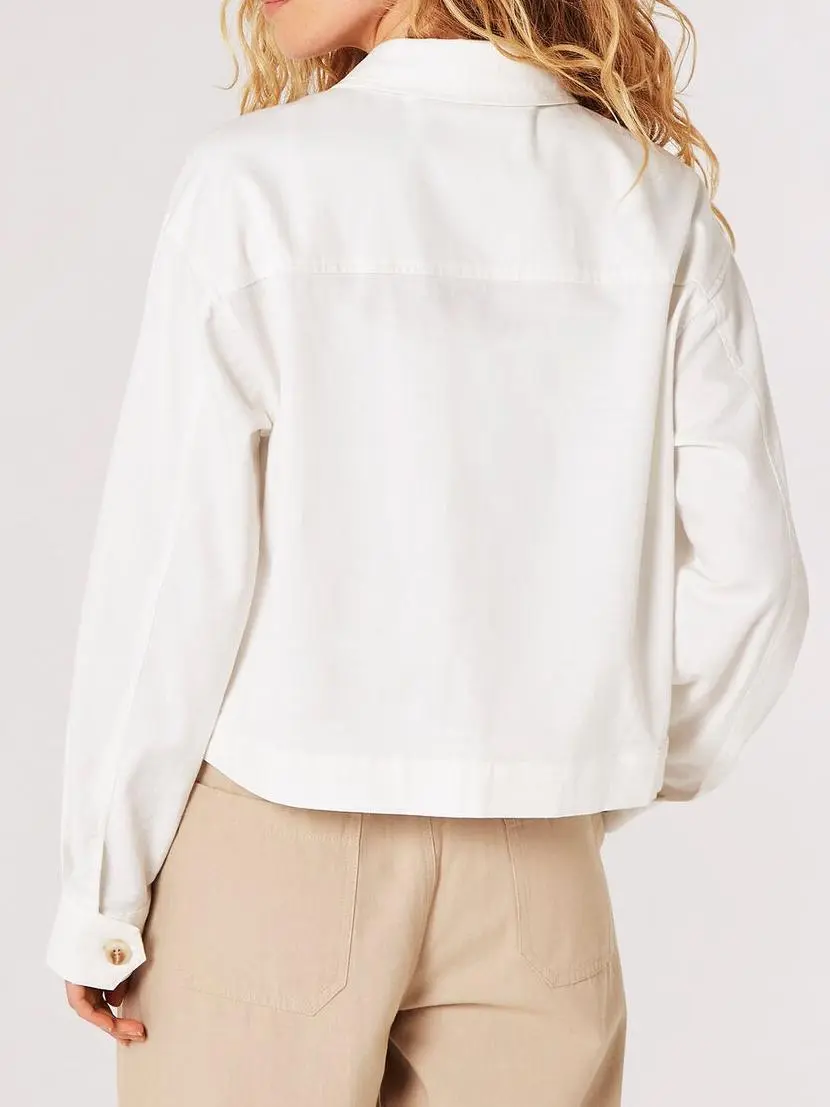 Cotton Blend Lightweight Cropped Jacket