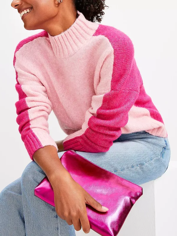 Colorblock Modern Turtleneck Sweater