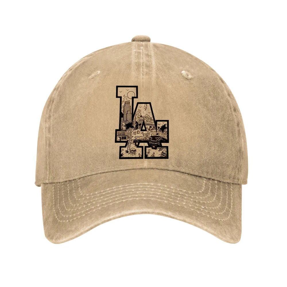 LA Skull Beach Washed Cowboy Hat