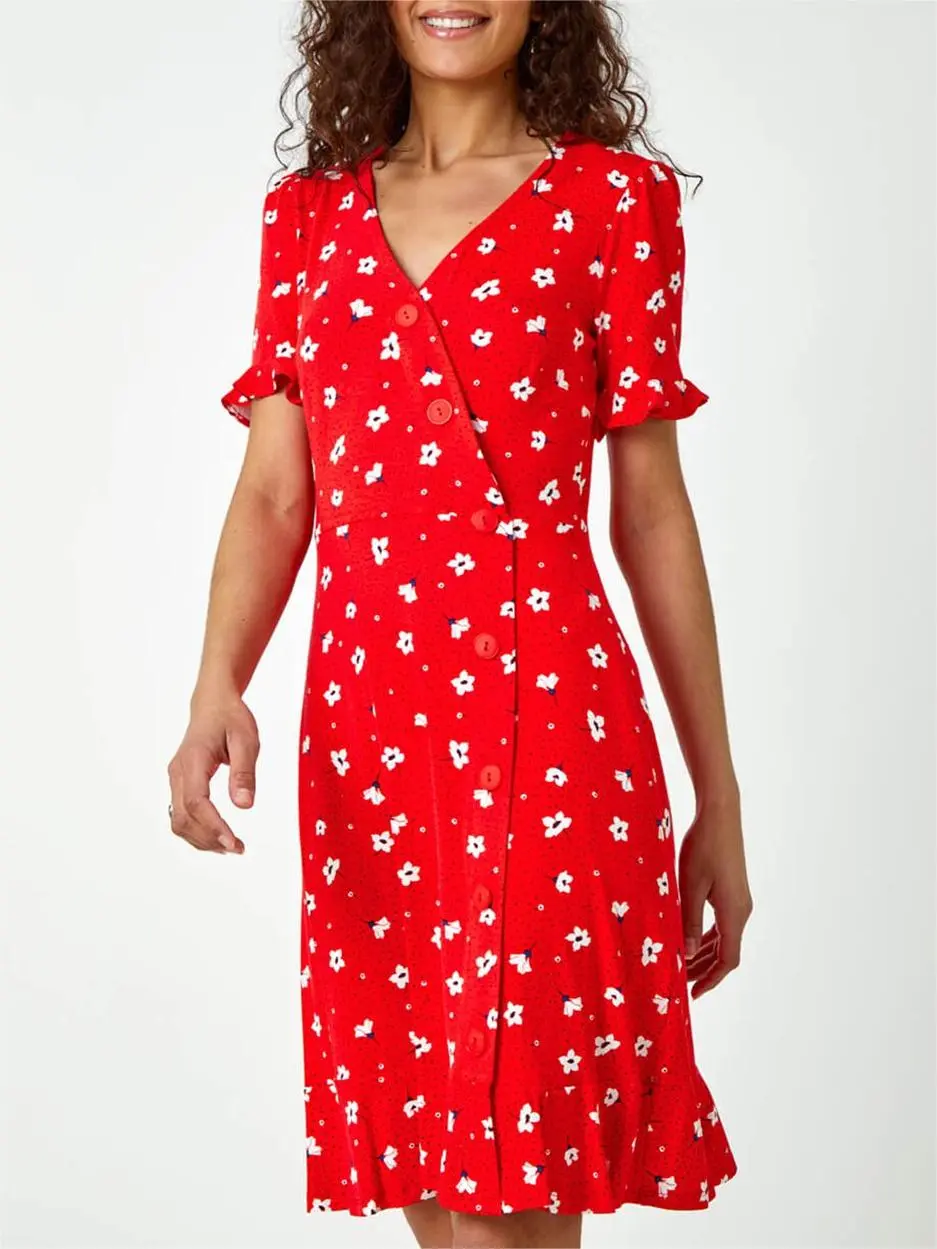 Comfortable resort print dress