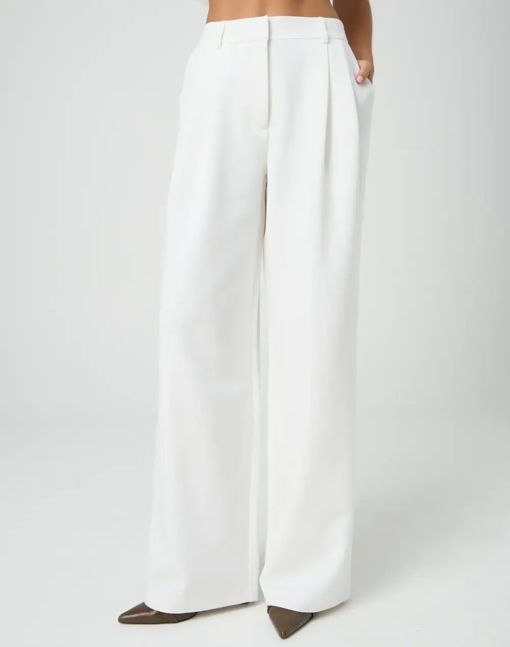 High Rise Wide Leg Tailored Pant