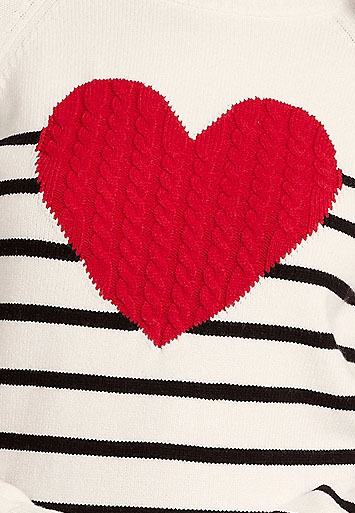 Heart Striped Sweater