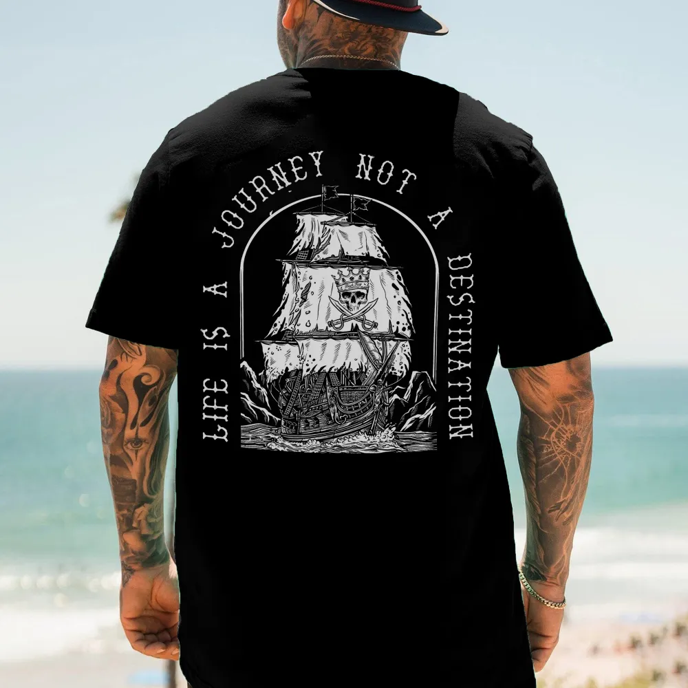 Life Is A Journey Not A Destination Printed Men's T-shirt