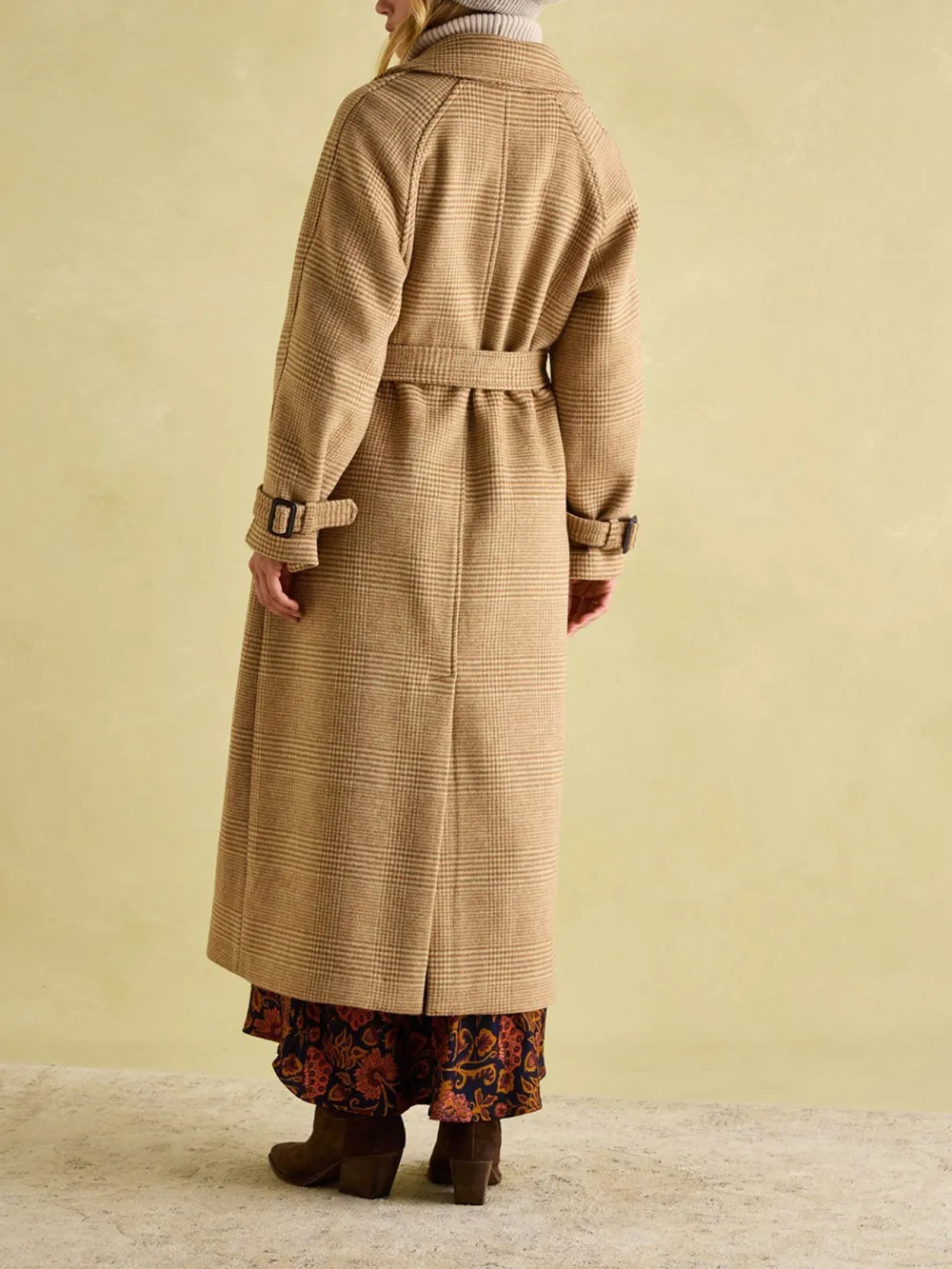 Amberley Tan Brown Longline Wool Blend Coat