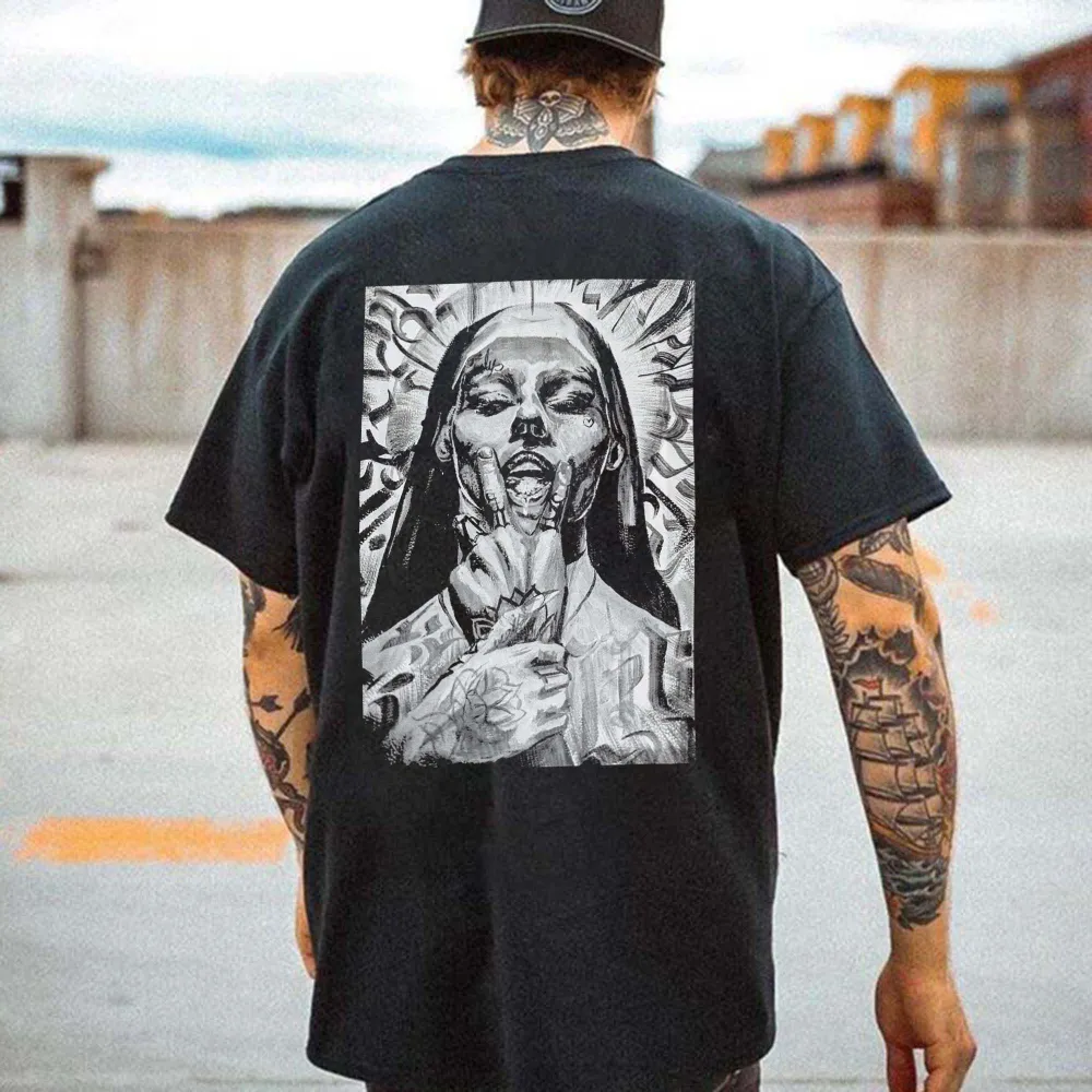 Unholy Nun Printed Men's T-shirt