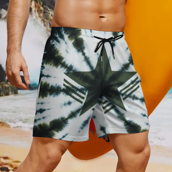 Star Tie-Dye Fashionable Sports Beach Shorts