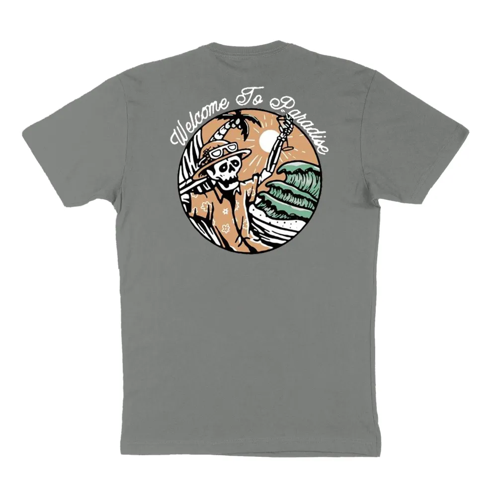 Men'S Summer Round Neck Short Sleeve Casual T-Shirt With Slogan And Skull Print