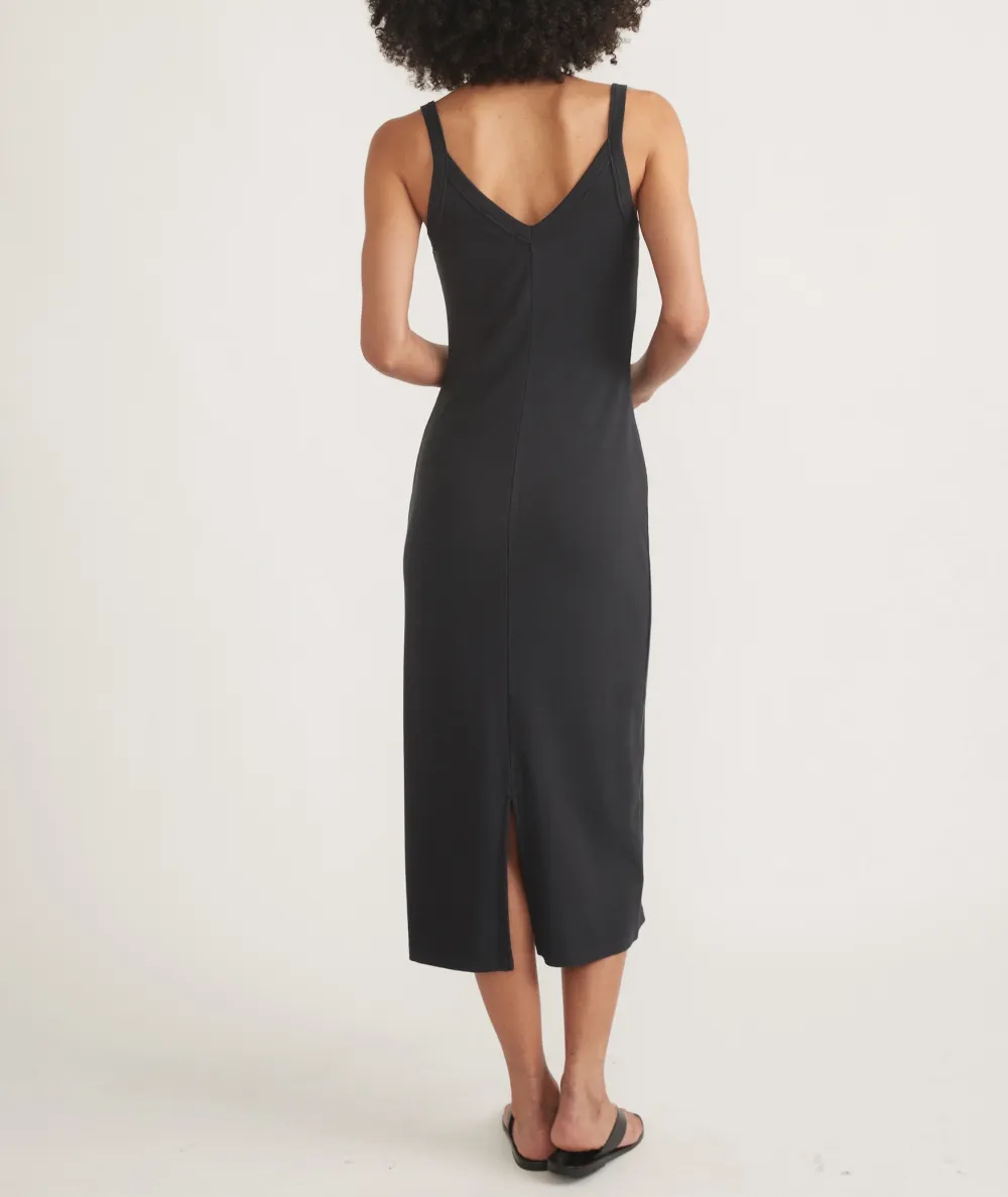 Black Lexi Rib Sun In Spaghetti Strap Dress