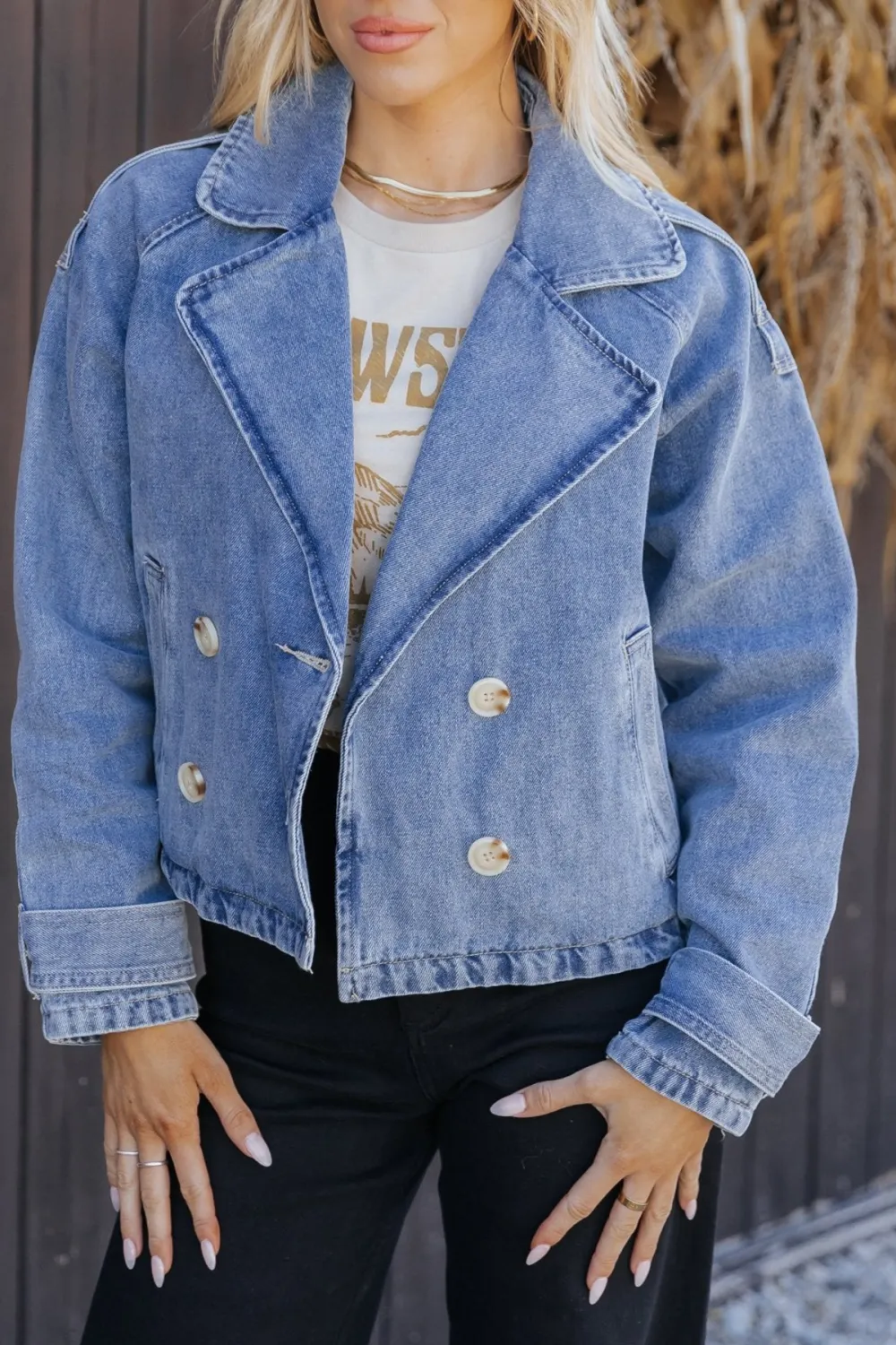 Double Breasted Denim Jacket