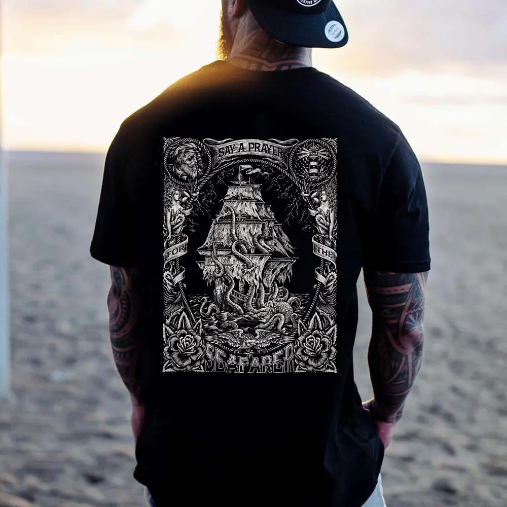 Say A Prayer For The Seafarer Printed Men's T-shirt