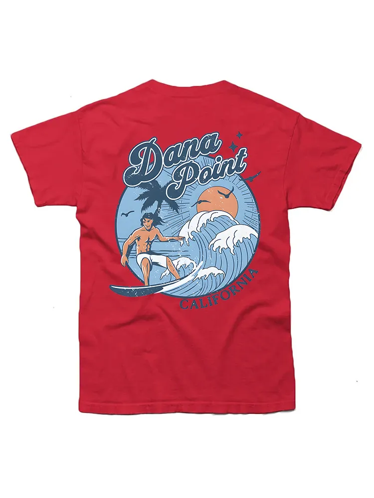 1970S Vintage Surfing Dana Point, California Retro Sunset // Old School Surfer // Surf California T-Shirt
