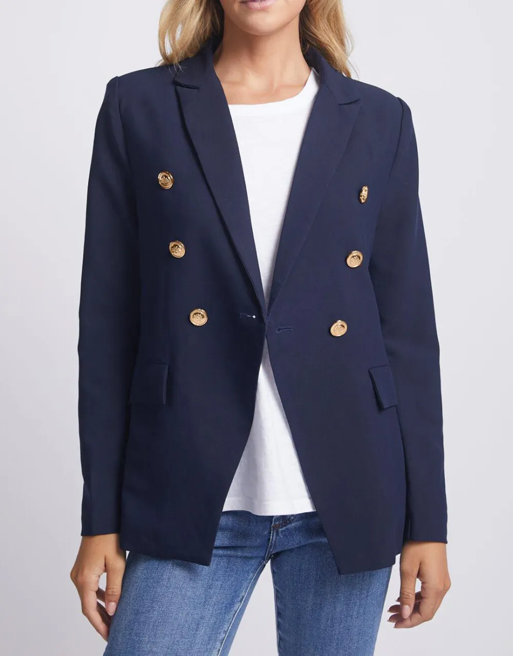 Lauren Blazer - NavyGold Buttons