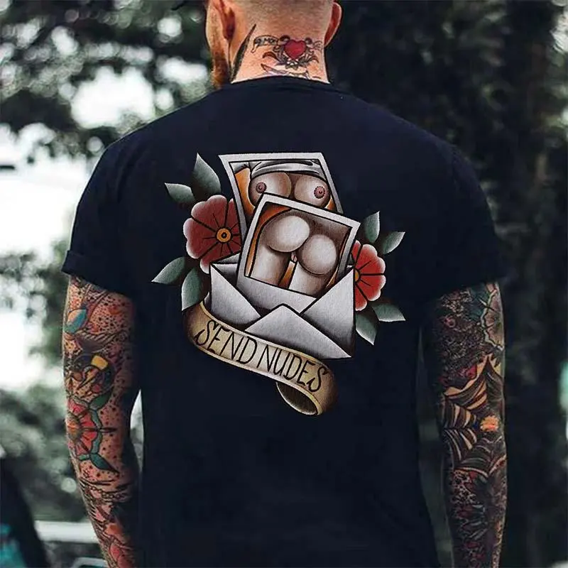 Send Nudes Printed Men's T-shirt