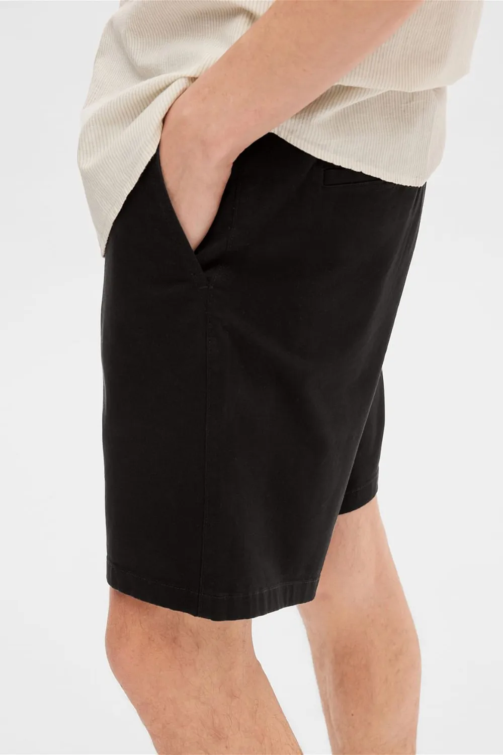 Off-White Mid Rise Cotton Chino Shorts