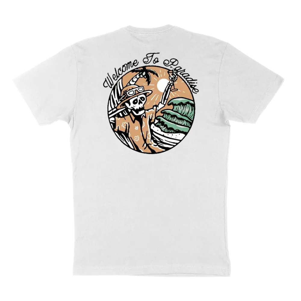 Men'S Summer Round Neck Short Sleeve Casual T-Shirt With Slogan And Skull Print