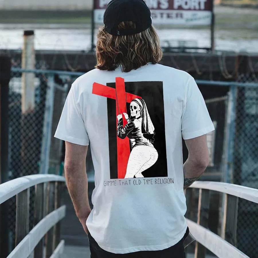 Gimme That Old Tiem Religion Printed Men's T-shirt