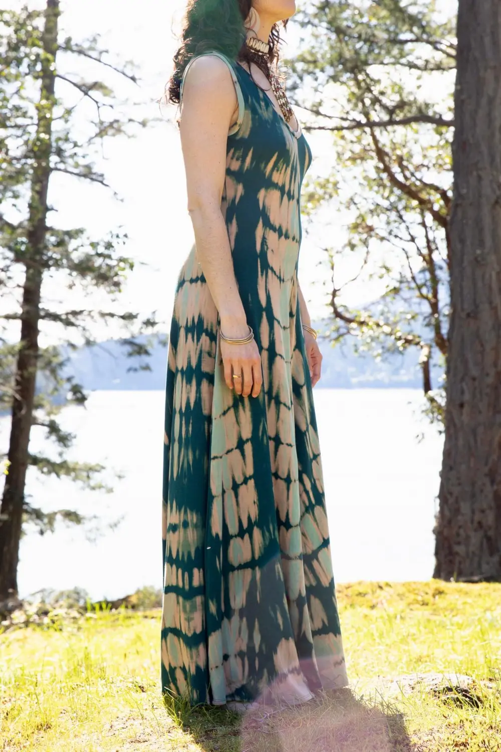 Dahlia Jumpsuit - Shibori - Forest Mint Shibori