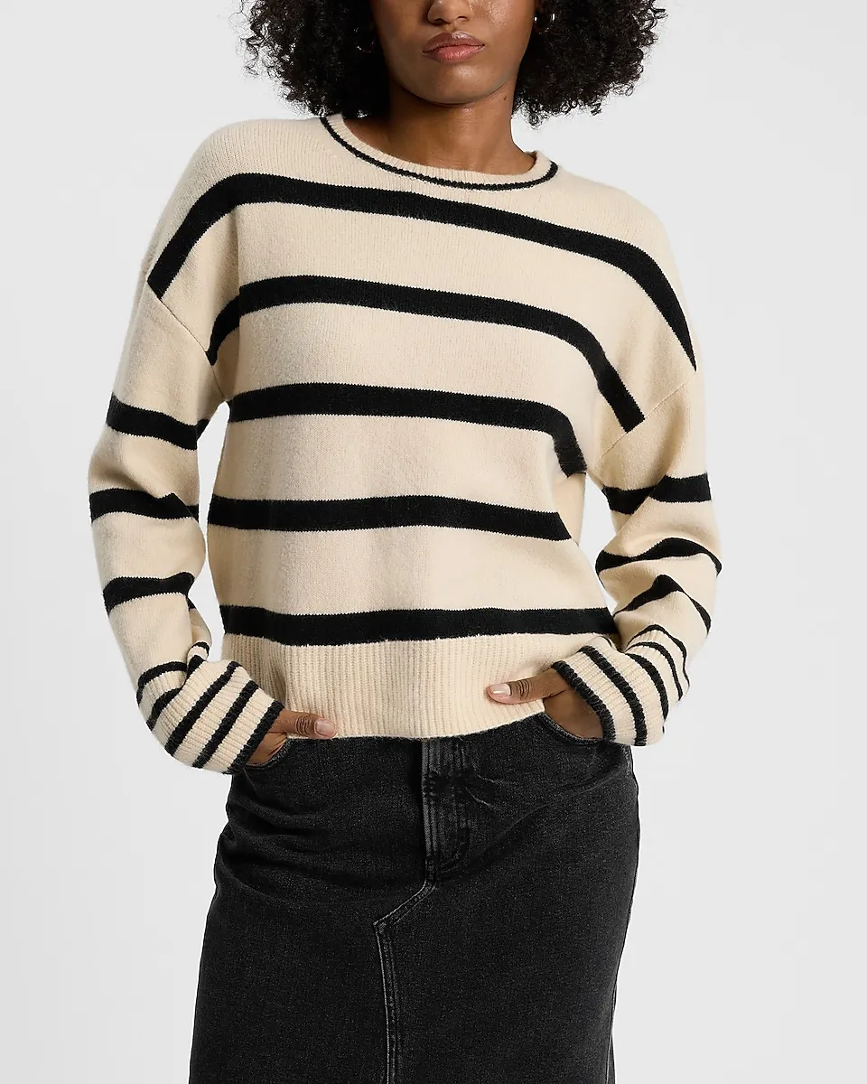 Multi Striped Crew Neck Sweater