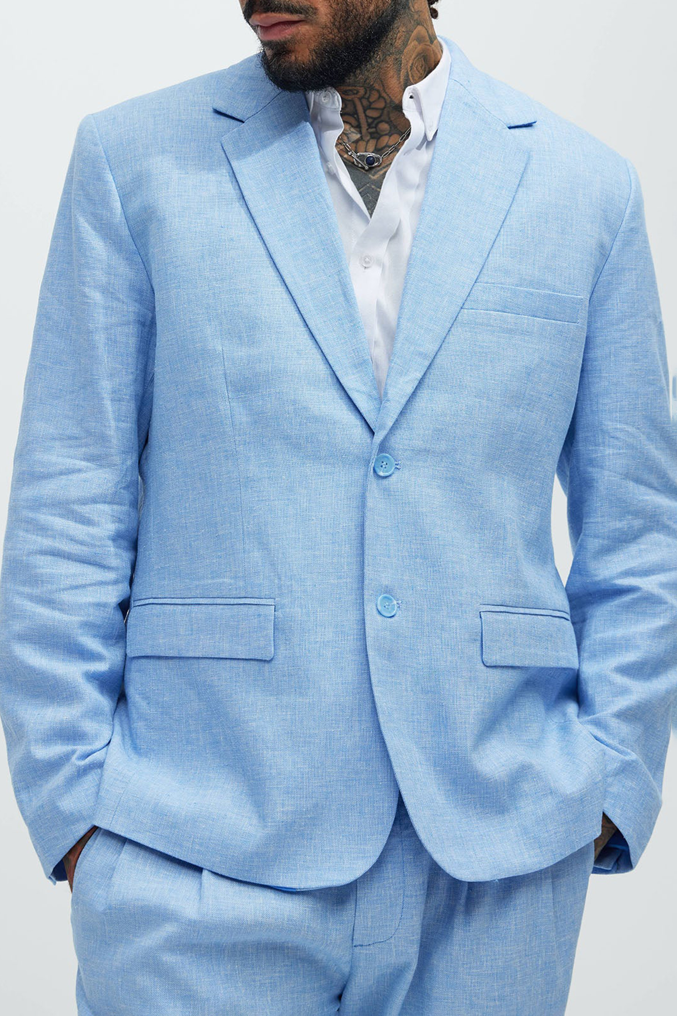 Bahamas Linen Suit Jacket - Blue