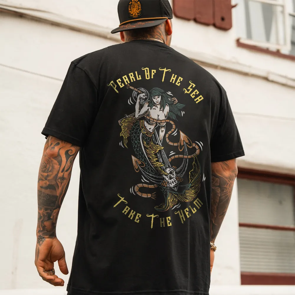 Pearl Of The Sea Take The Helm Printed Men's T-shirt