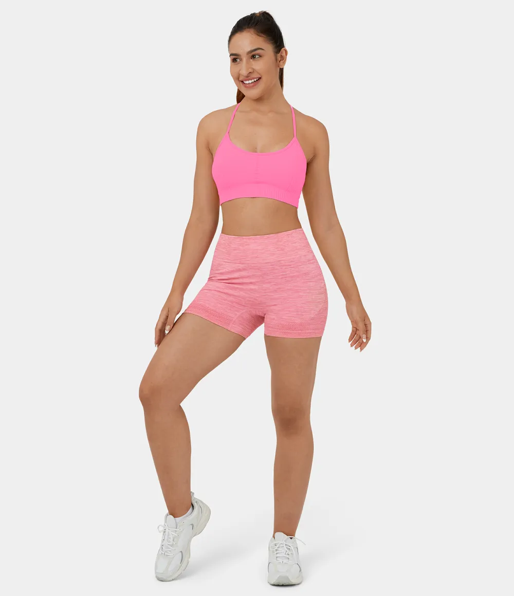 Seamless Flow High Waisted Butt Lifting Ruched Deep Dye Yoga Biker Shorts 3.5''