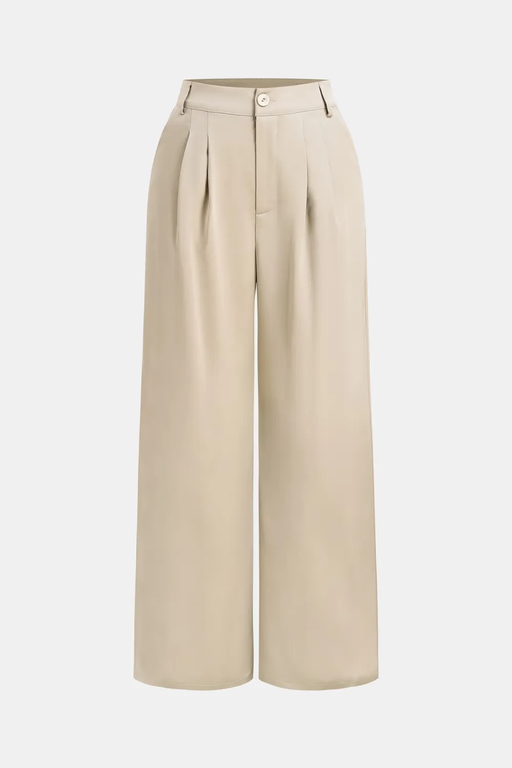 Champagne Satin Pleated Trousers