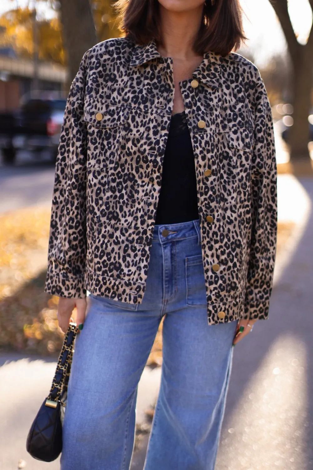 Taupe Leopard Print Oversized Jacket