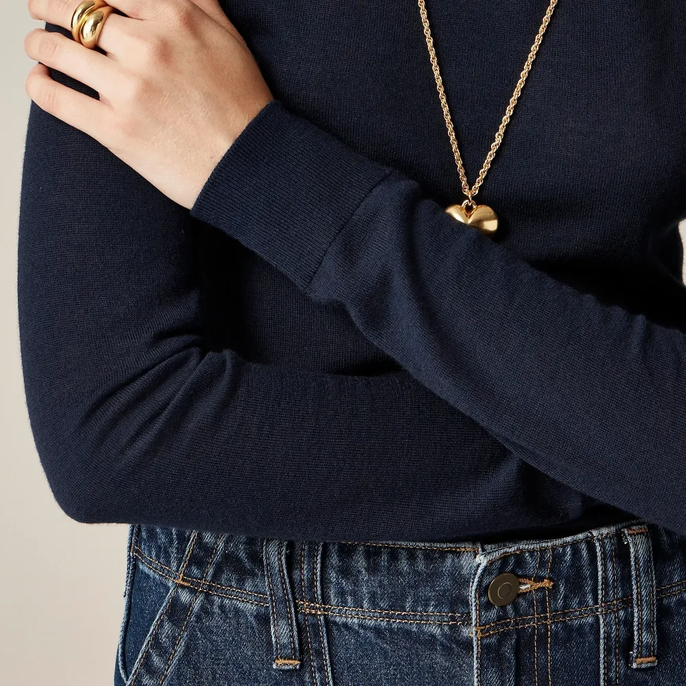 Ribbed cashmere cropped crewneck sweater