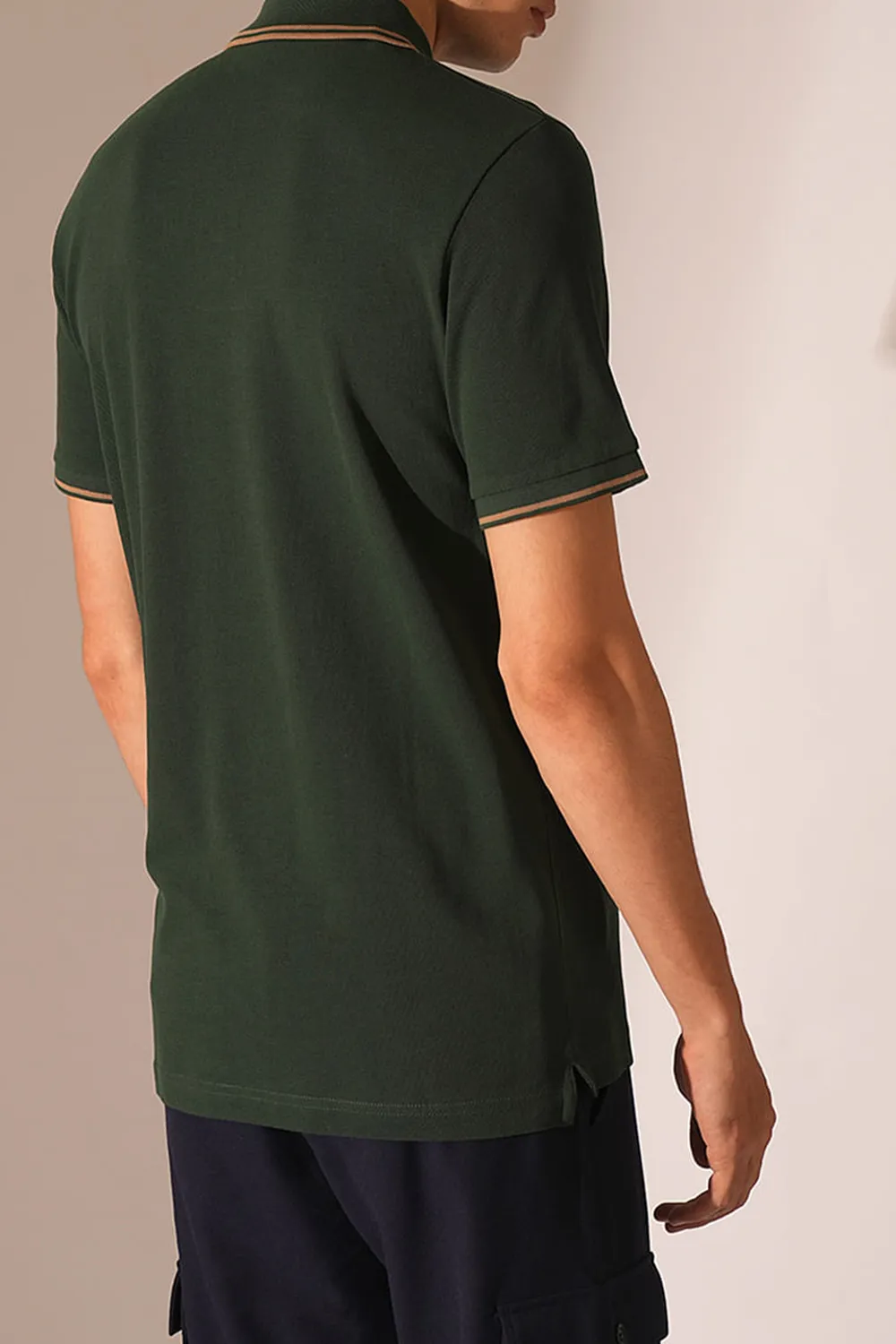 Green Embroidered Organic Cotton Polo