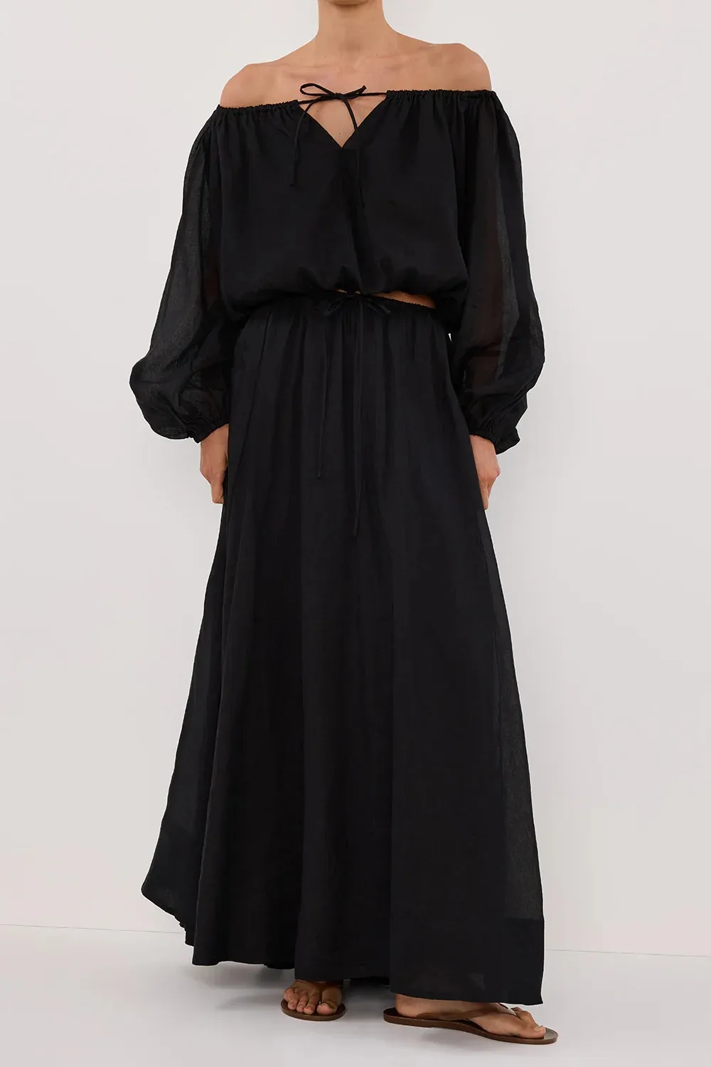 LAYNE BLACK RAMIE MAXI SKIRT