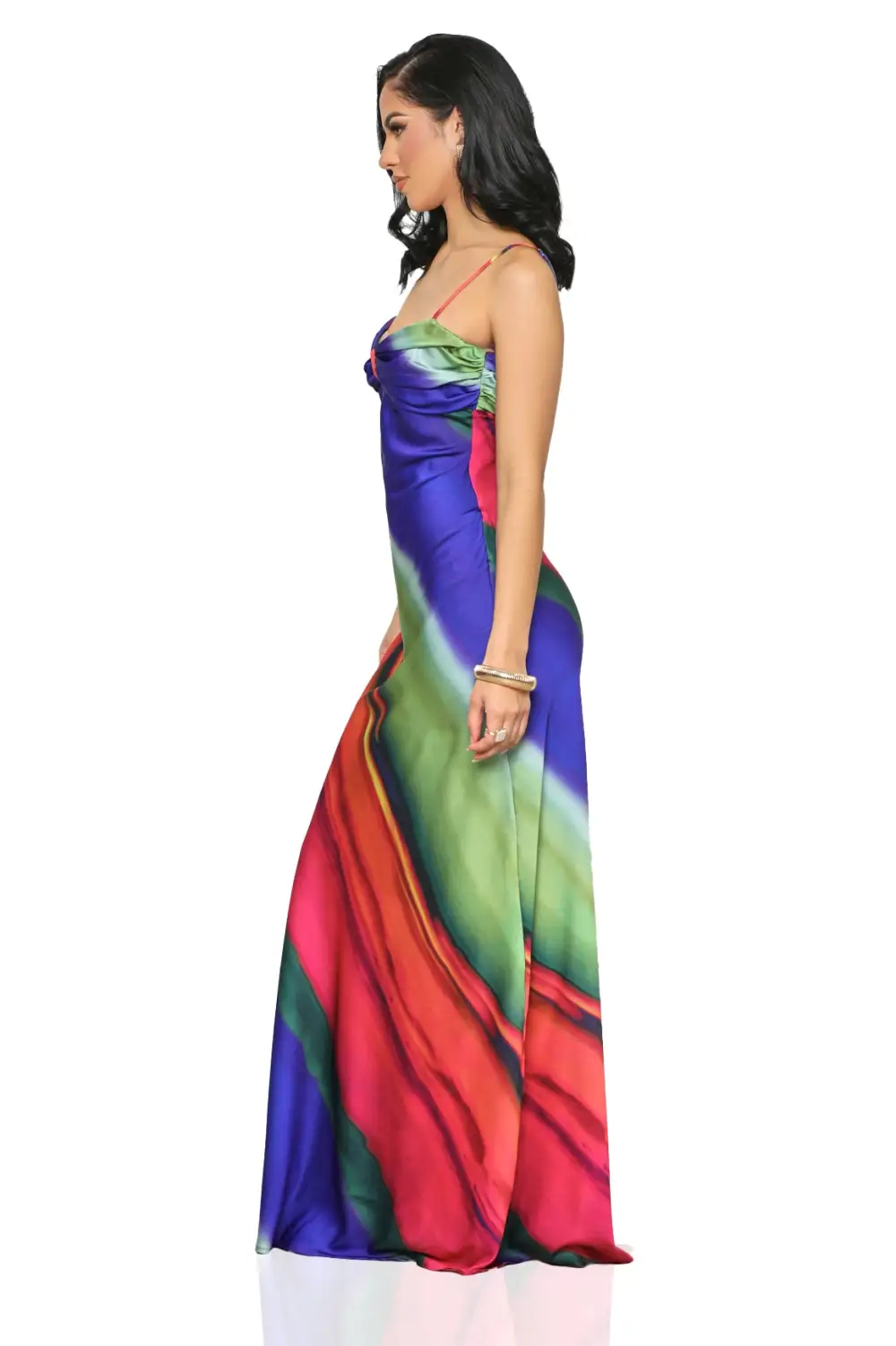 Burst Of Color Maxi Dress (Blue Multi)- FINAL SALE