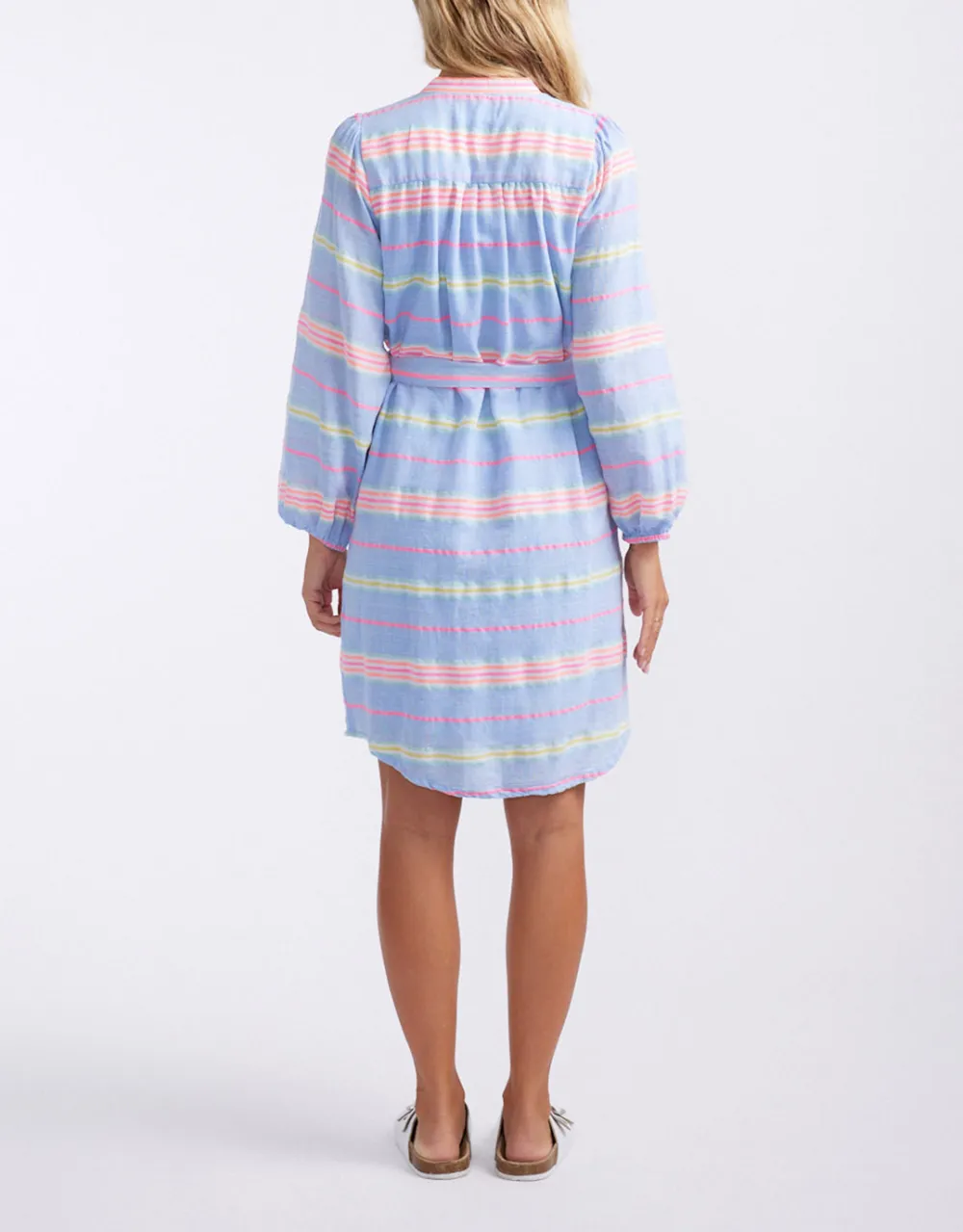 Balmy Nights Dress - Blue/Neon Stripe