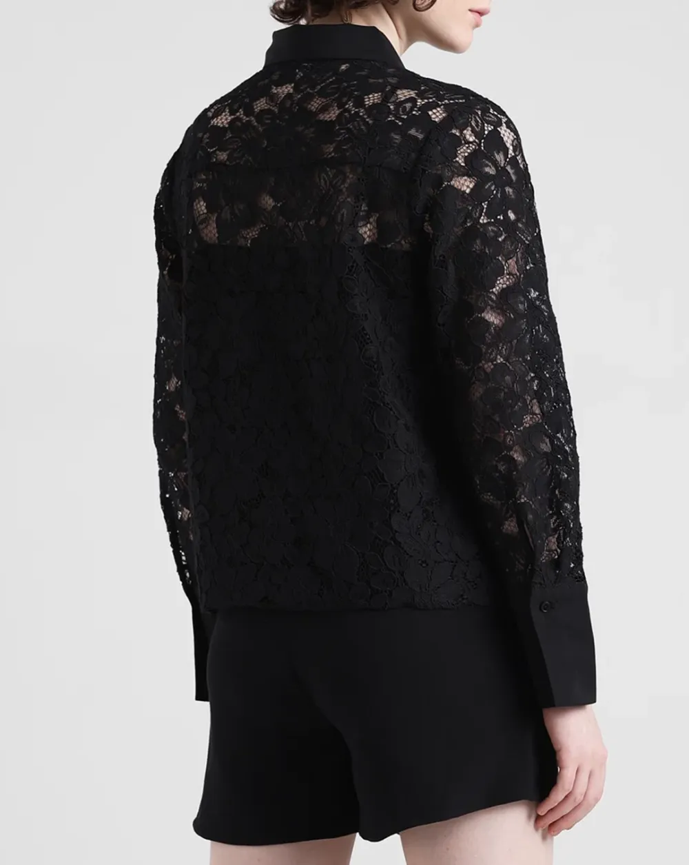 Black Lace Full Sleeves Shirt