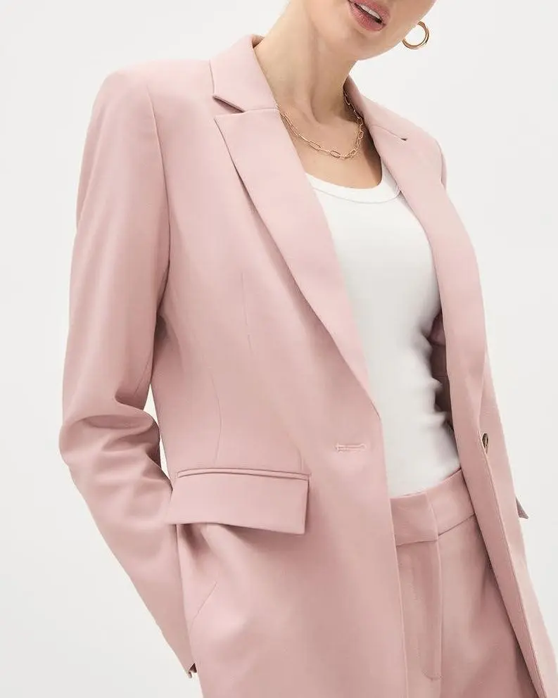 Pink One-Button Blazer