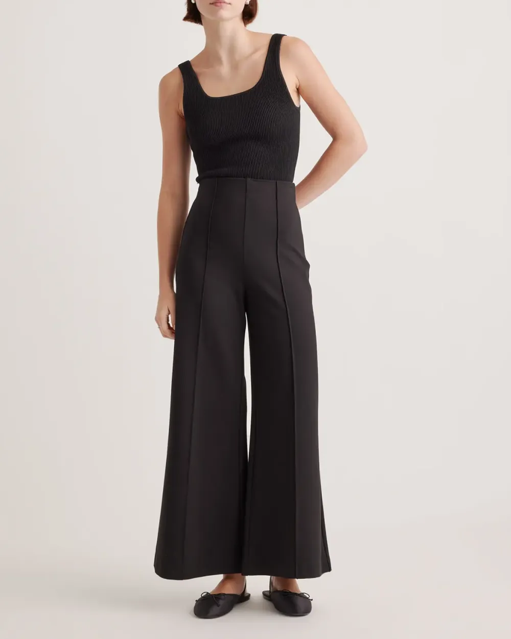 Ultra-Stretch Ponte Super Wide Leg Ankle Pants