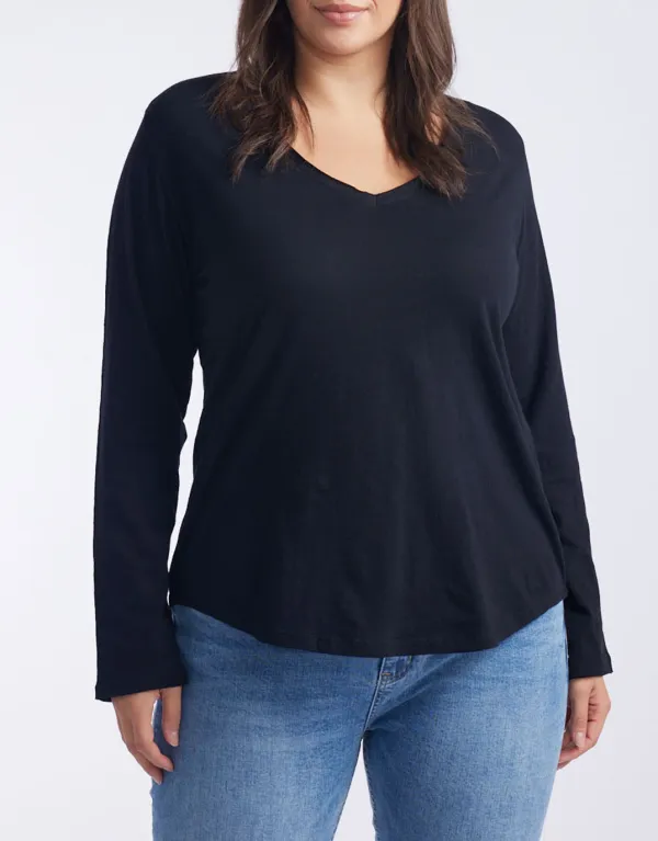 Original V-Neck Long Sleeve T-Shirt - Navy