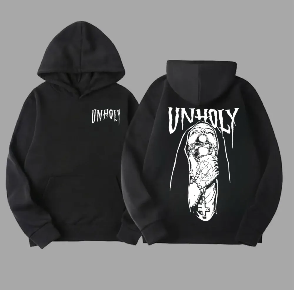 Unholy Nun Printed Oversized Hoodie