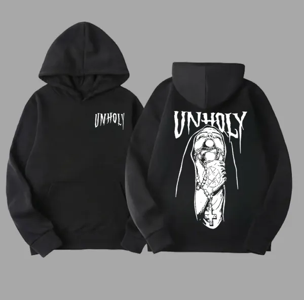 Unholy Nun Printed Oversized Hoodie