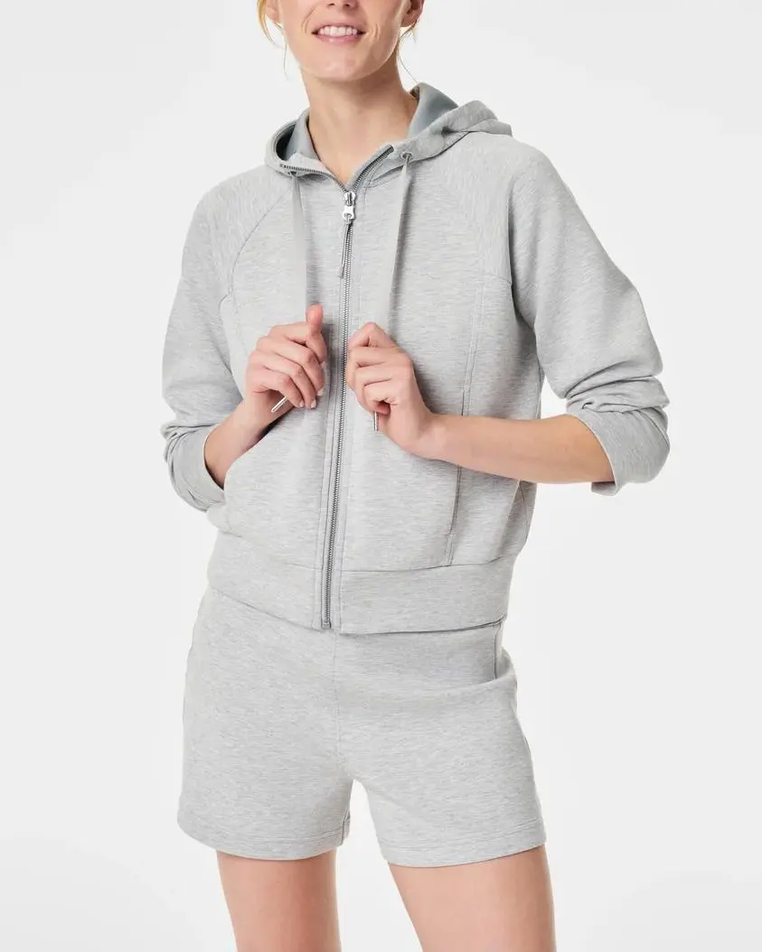 Light Heather Grey Full Zip Hoodie