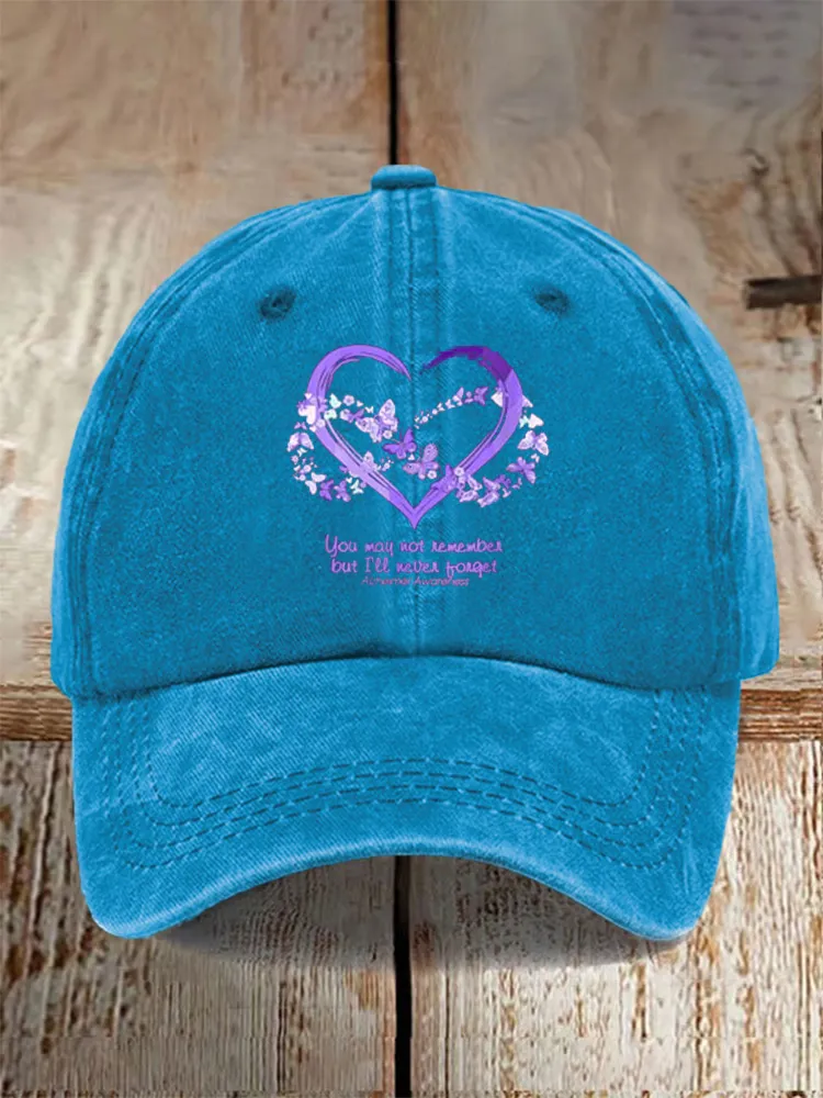 You May Not Remember But I'll Never Forget Alzheimer'S Awareness Baseball Caps
